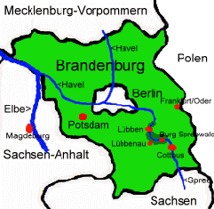 Das Bundesland Brandenburg mit Berlin im Zentrum